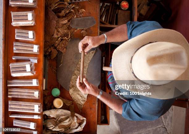 cuban man rolling cigar - havana stock pictures, royalty-free photos & images