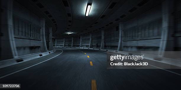 curva del camino del túnel - túnel de carretera fotografías e imágenes de stock