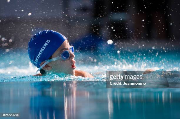 swimmer - boy swimming pool stock pictures, royalty-free photos & images