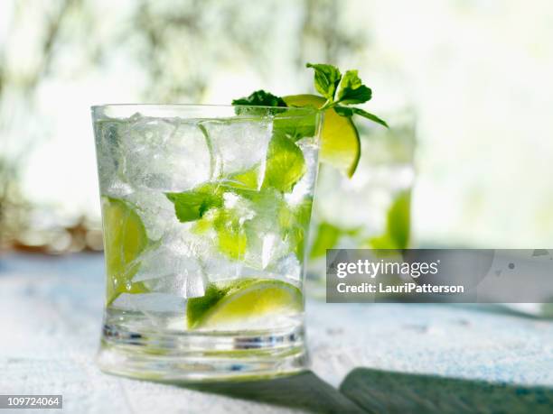 mojito with white rum mint & lime - mojito stock pictures, royalty-free photos & images