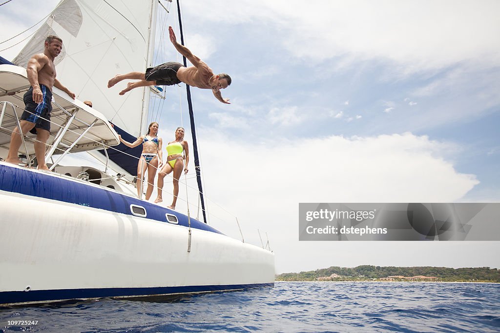 jumping off sailboat