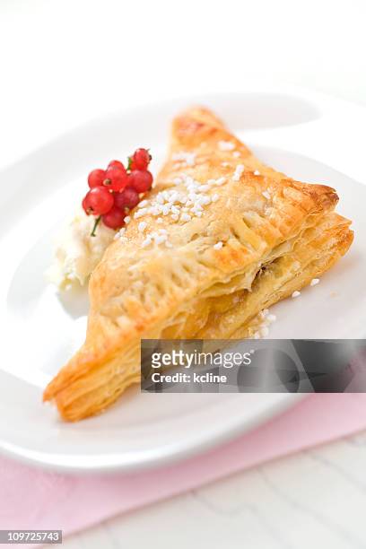 peach turnover - strudel stock pictures, royalty-free photos & images