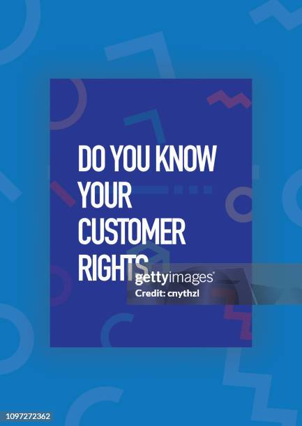 do you know your customer rights. inspiring creative motivation quote poster template. vector typography - illustration - know your customer illustration stock illustrations