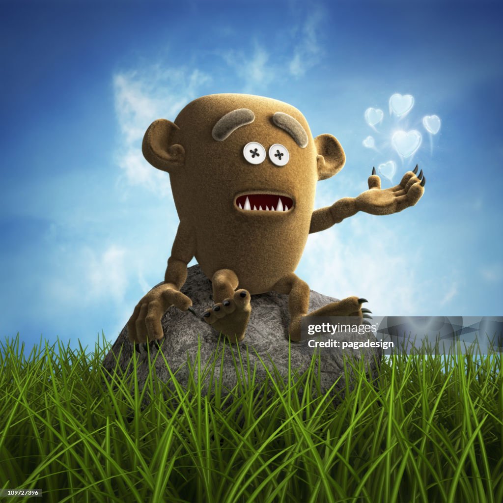 Lonely teddy monster