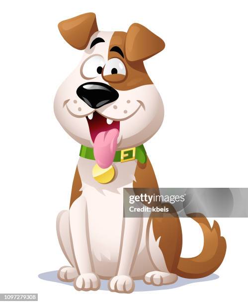 niedlichen kleinen hund - dog happy stock-grafiken, -clipart, -cartoons und -symbole