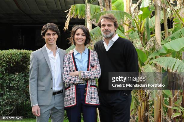 Italian actor Carmine Buschini, Nicole Grimaudo and Alessandro Preziosi attend Liberi di Scegliere photocall. Rome, January 17th, 2019
