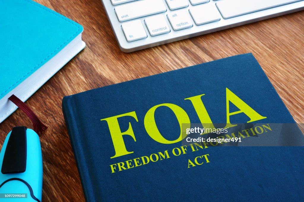 FOIA Freedom of Information Act on the desk.