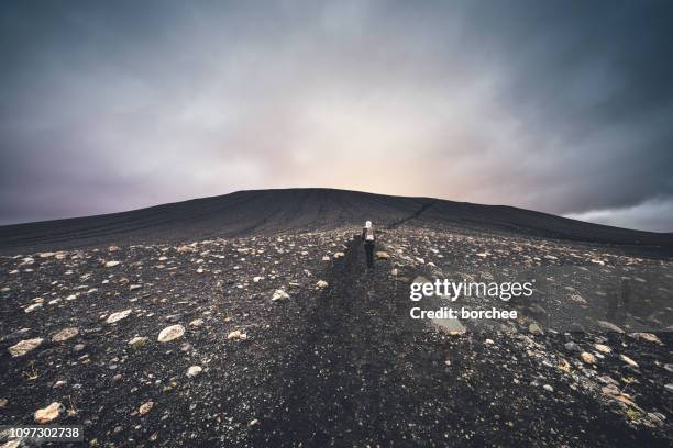 volcano hiking - myvatn stock pictures, royalty-free photos & images