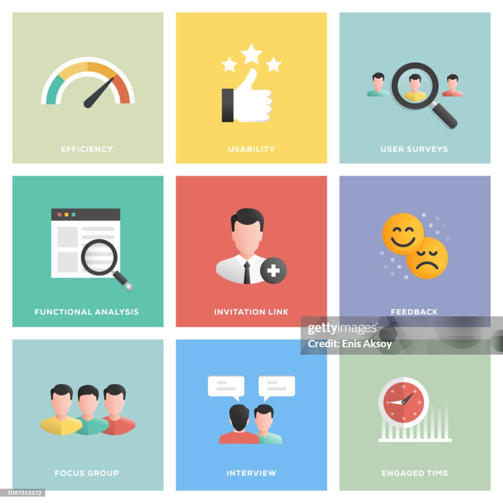Benutzer-Erfahrung-Icon-Set