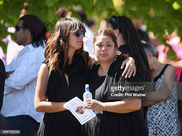 Mourners farewell earthquake victim Jeff Sanft following his funeral at the Kerrs Chapel as New Zealand buries its dead following last week's...