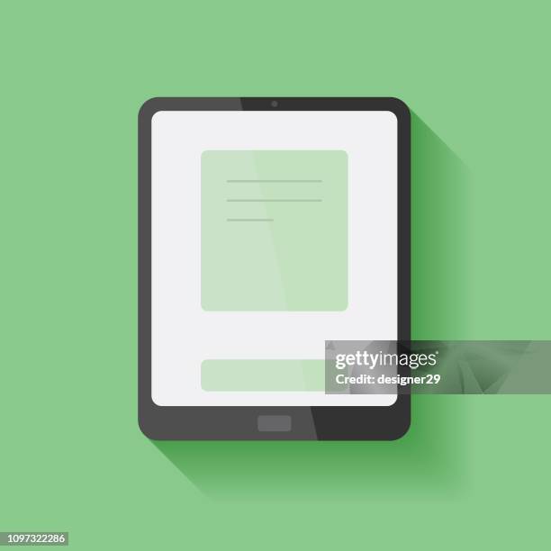 tablet computer and shadow flat design. - looking at computer blank screen stock illustrations