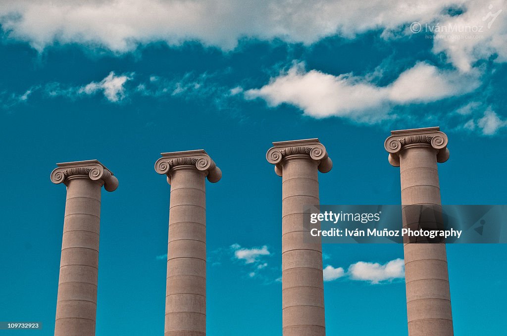 Columns at Plaza Spain. Barcelona