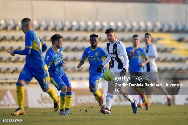 Juventus player Simone Emmanuello during the Serie C match between Juventus U23 and Carrarese at Moccagatta Stadium on January 20, 2019 in...
