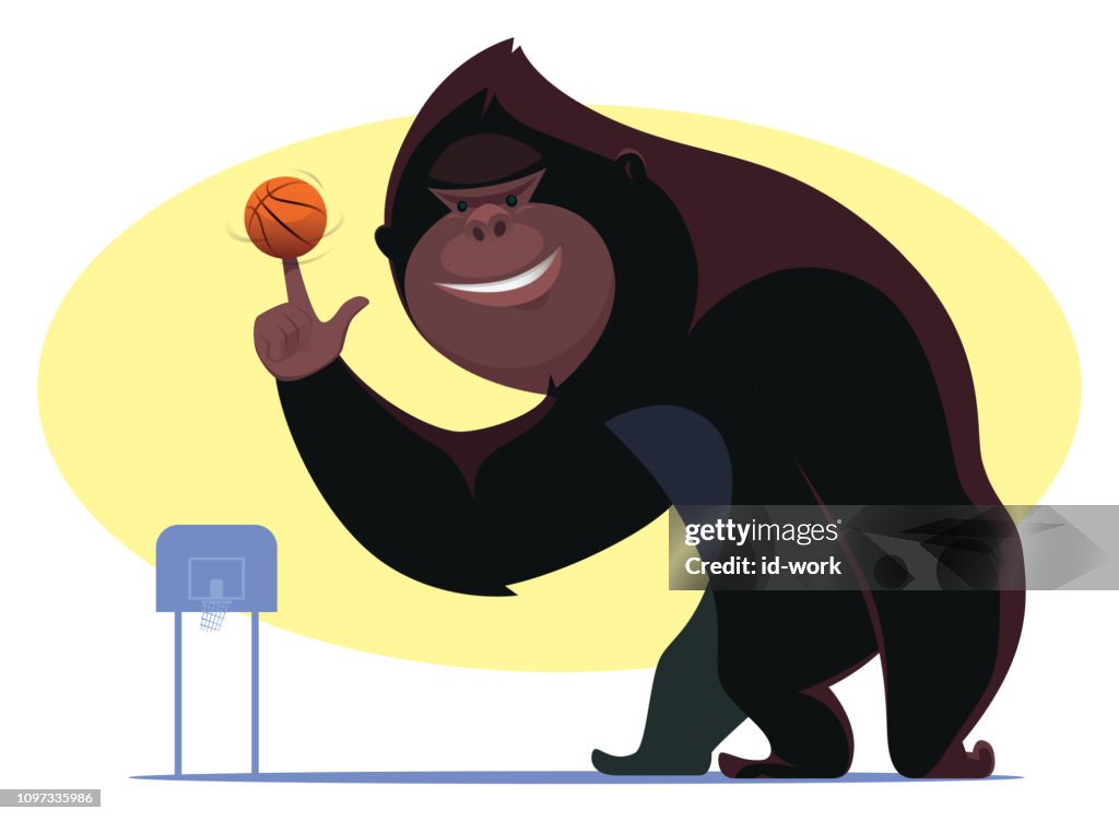 Bigfoot jouant au basketball