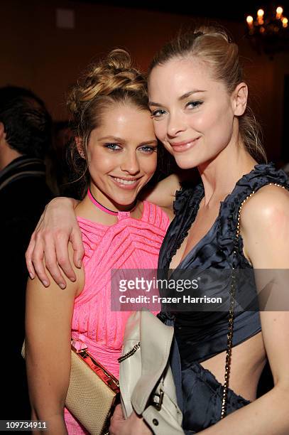Actresses Teresa Palmer and Jaime King attend Relativity Media presents the premiere of "Take Me Home Tonight" held at Regal Cinemas L.A. Live...
