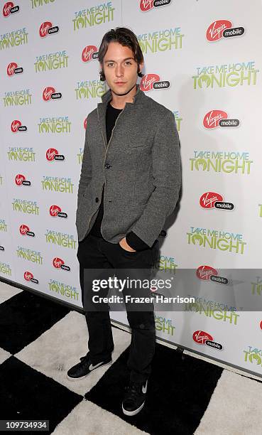 Actor Chase Ryan Jeffery arrives at Relativity Media presents the premiere of "Take Me Home Tonight" held at Regal Cinemas L.A. Live Stadium 14 on...