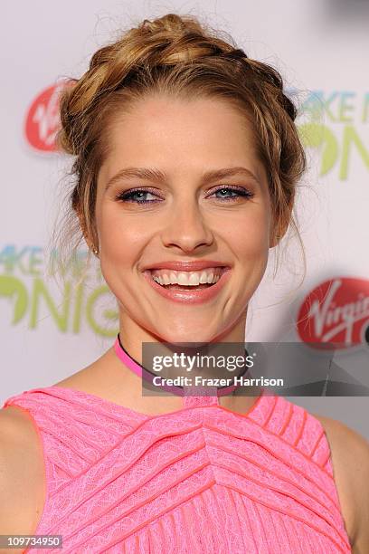 Actress Teresa Palmer arrives at Relativity Media presents the premiere of "Take Me Home Tonight" held at Regal Cinemas L.A. Live Stadium 14 on March...