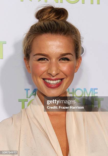 Actress Tahyna Tozzi arrives at Relativity Media presents the premiere of "Take Me Home Tonight" held at Regal Cinemas L.A. Live Stadium 14 on March...