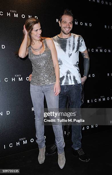 Thais Wiggers and Paul Baccaglini attend the John Richmond Fashion Show as part of Milan Fashion Week Womenswear Autumn/Winter 2011 on February 23,...