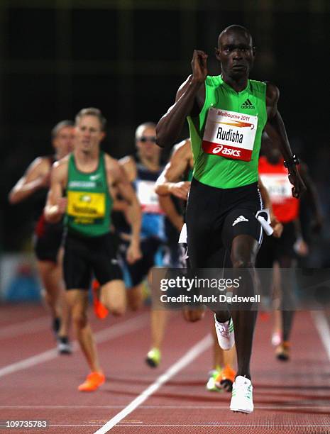 David Rudisha of Kenya wins the Mens 800 Metres during the Melbourne Track Classic at Melbourne Olympic Park on March 3, 2011 in Melbourne, Australia.