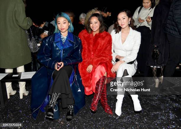 Margaret Zhang, Aimee Song, and Chriselle Lim attend the Sies Marjan FW'19 Runway Show at SIR Stage on February 10, 2019 in New York City.