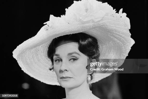 English actress and singer Jean Simmons as 'Desiree Armfeldt' on the set of musical 'A Little Night Music' at the Adelphi Theatre, West End, London,...