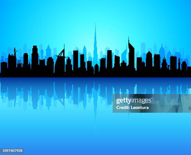 stockillustraties, clipart, cartoons en iconen met dubai (alle gebouwen zijn volledig en beweegbare) - persian gulf countries