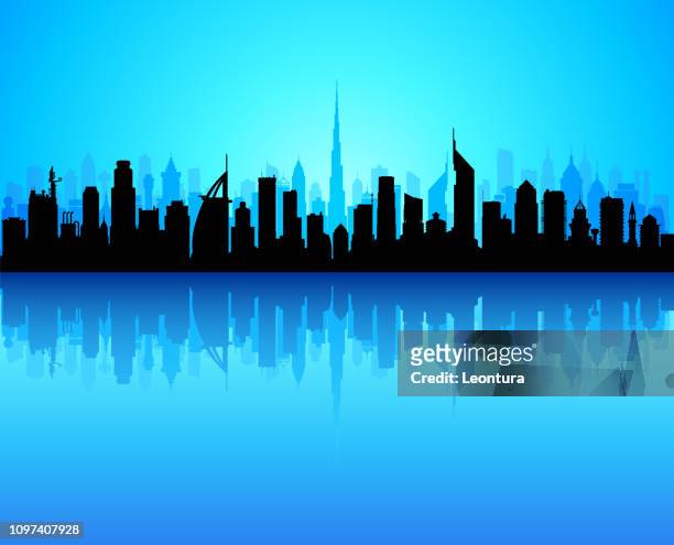 dubai (all buildings are complete and moveable) - persian gulf countries stock illustrations