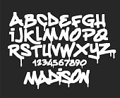 Marker Graffiti Font, handwritten Typography vector illustration.
