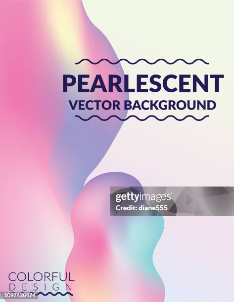 pearlescent design abstract background - floating liquid blobs stock illustrations