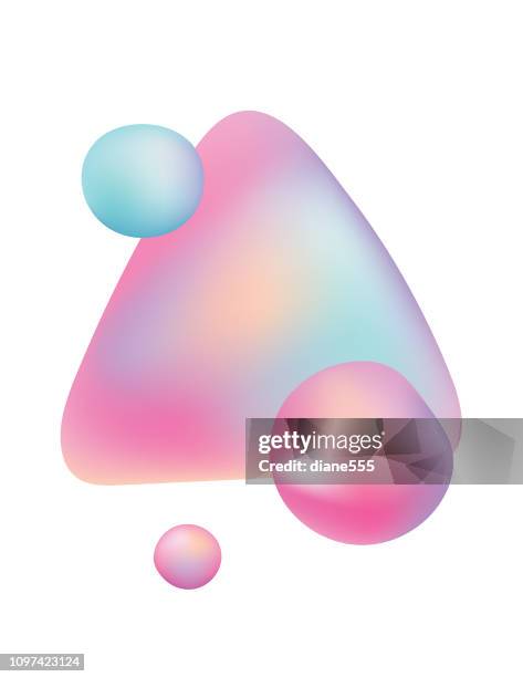 pearlescent design abstract background - floating liquid blobs stock illustrations