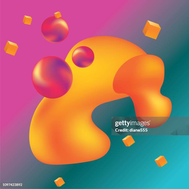 fluid design abstract background - floating liquid blobs stock illustrations