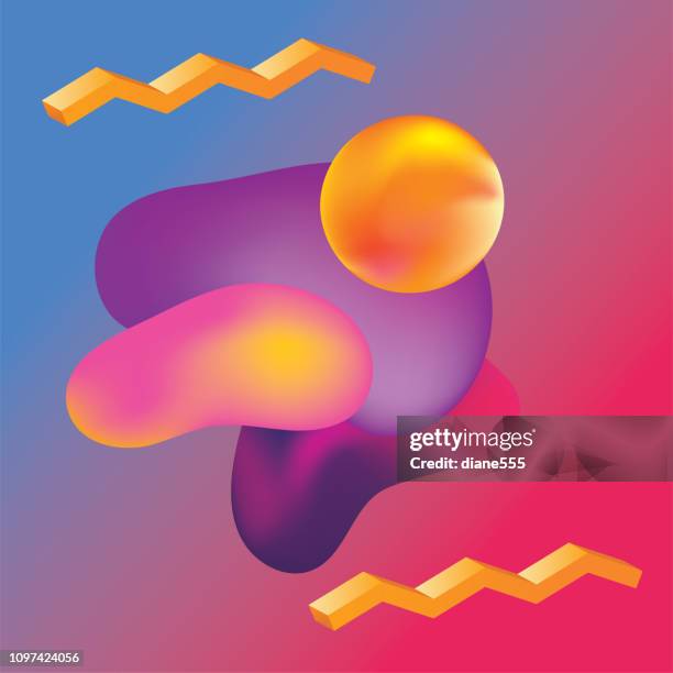 fluid design abstract background - vaporwave stock illustrations