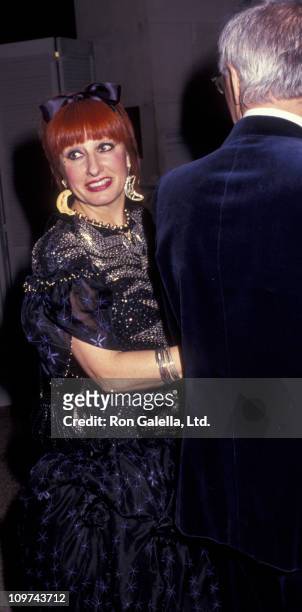 Designer Zandra Rhodes attends Fashion Gala Benefiting the Costume Institute on December 9, 1991 at the Metropolitan Museum of Art in New York City.