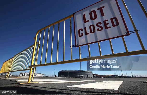 An empty parking lot is seen at New Meadowlands Stadium, home of the NFL's New York Jets and New York Giants, March 3, 2011 in East Rutherford, New...