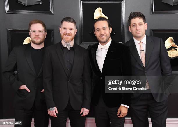 Fall Out Boy attends the 61st Annual GRAMMY Awards at Staples Center on February 10, 2019 in Los Angeles, California.