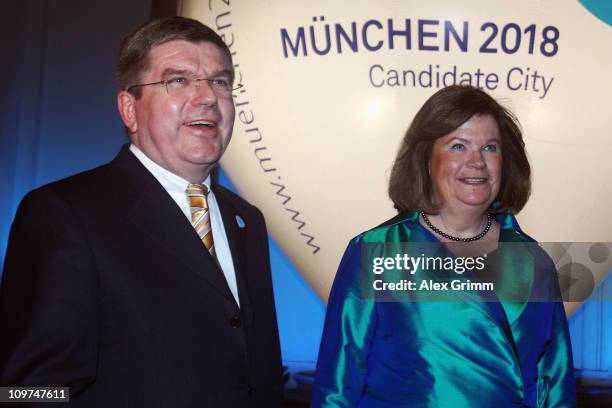 Gunilla Lindberg, chairwoman of the IOC Evaluation Commission, and Thomas Bach, IOC Vice President and President of the German Olympic Sports...