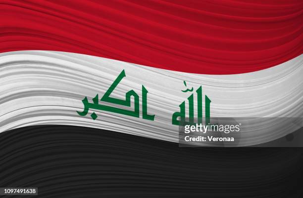 iraqi waving flag - iraq flag stock illustrations