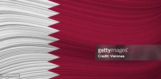 illustrations, cliparts, dessins animés et icônes de drapeau ondulant qatari - doha