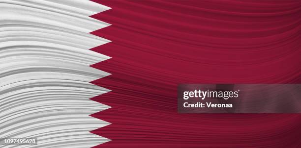 qatari waving flag - doha stock illustrations