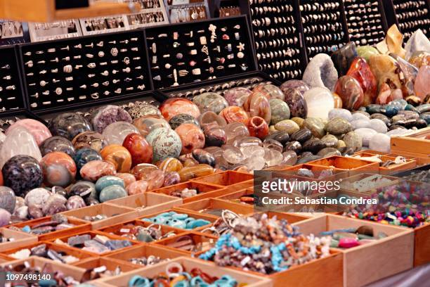 colorful jewelery, decorative and handicraft products put up for sale, karlovy vary,  czech republic - bohemia czech republic stock pictures, royalty-free photos & images