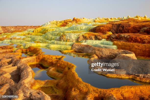 varma källor i danakil depression - ethiopia bildbanksfoton och bilder