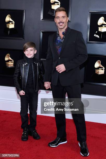 Ricky Martin and his son Matteo attend the 61st Annual GRAMMY Awards at Staples Center on February 10, 2019 in Los Angeles, California.