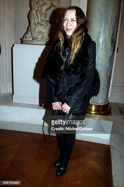 Ann Demeulemeester attends the intimate dinner hosted by Keith Of Joyce & Angelica Cheung at Galerie Joyce on March 3, 2011 in Paris, France.