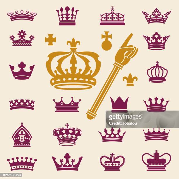 クラウン クリップ アート コレクション - queen royal person点のイラスト素材／クリップアート素材／マンガ素材／アイコン素材