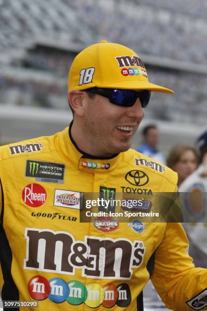 Kyle Busch, Joe Gibbs Racing, Toyota Camry M&M's Chocolate Bar during the running of the Advance Auto Parts Clash on February 10, 2019 at Daytona...