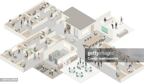 illustrations, cliparts, dessins animés et icônes de bureau isométrique - isometric people