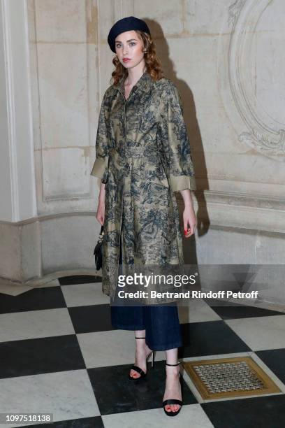 Freya Mavor attends the Christian Dior Haute Couture Spring Summer 2019 show as part of Paris Fashion Week on January 21, 2019 in Paris, France.