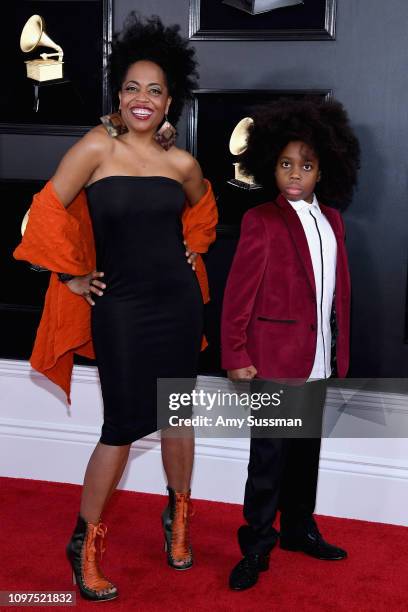 Rhonda Ross and Raif-Henok Emmanuel Kendrick attend the 61st Annual GRAMMY Awards at Staples Center on February 10, 2019 in Los Angeles, California.