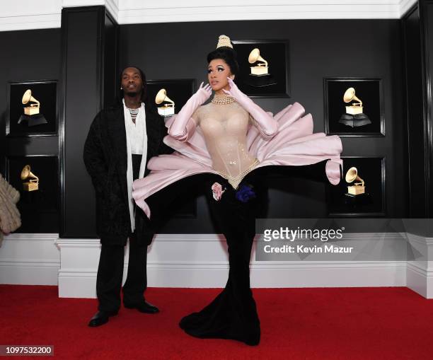 Offset and Cardi B attend the 61st Annual GRAMMY Awards at Staples Center on February 10, 2019 in Los Angeles, California.